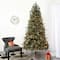 7.5ft. Pre-Lit Snowed Tipped Clermont Mixed Pine & Pinecones Artificial Christmas Tree with Clear LED Lights